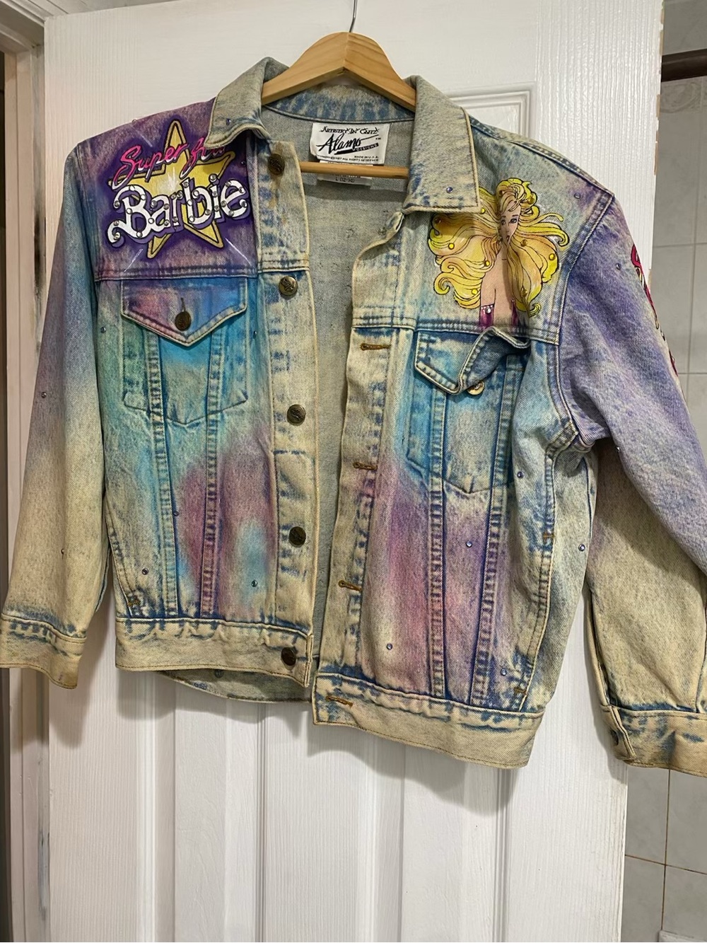 Vintage Tony Alamo Barbie Multicolor Star Denim Jacket - - Picture 2 of 2